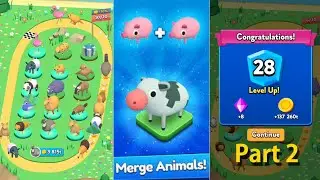 Merge Party Animals !! level 28 part 2 Gameplay Party with your favorite animals