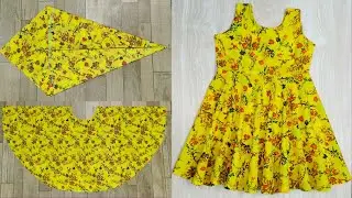 Umbrella cut frock cutting and stitching | Baby frock design