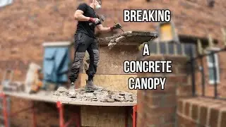 Removing a concrete canopy - timelapse