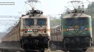 Mainline DEPARTURE Trains at Bhimavaram Town|Powerful Acceleration|WAP7 & WAG9|Indian Railways|BVRT