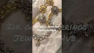 21k gold earrings | studded with cubic zircons | diamond | Gold | jewellery
