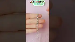 How to Make Silver Necklace with Bugle Beads #shorts