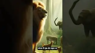 #SherKiKahani 🦁#JungleKing 👑#BraveryStory#InspirationHindi ✨#TrueLeader#JungleTales 🌿#LionStory#kids
