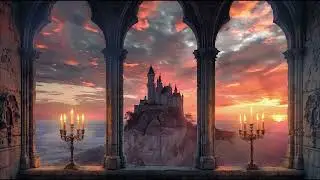 Mystical Castle at Golden Hour - Background Loop