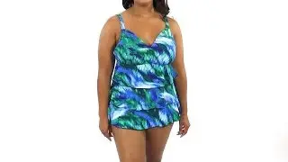 Ceeb Plus Size Bimini V-Neck One Piece | SwimOutlet.com