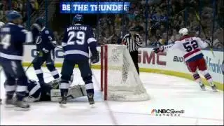 Rolonson robs Mike Green. Washington Capitals vs Tampa Bay Lightning 4-2-12 NHL Hockey