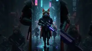 🤖🌆 Robot Cats in a Dystopian City @Farmouscats #robot #city #3danimation #shortcat #shorts #android