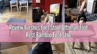 Review Furshus Foot Stool,Ottoman Foot Rest,Bamboo Foot Stool Under Desk,Small Stool for Living Room