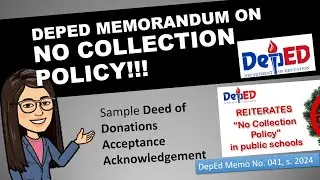 No Collection Policy in DepEd - Deped Memo No. 41, s. 2024