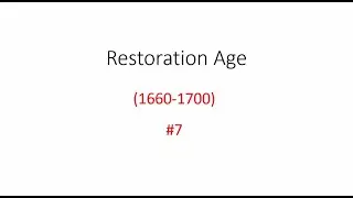 Restoration Age in Urdu/Hindi | Age of Dryden.