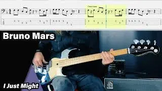 Bruno Mars - I Just Might (Bass Cover With Tabs) #basscover #brunomars