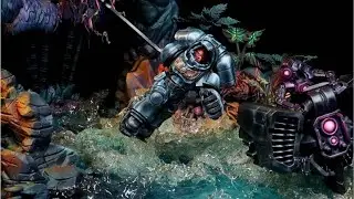 LIVE Warhammer 40k Painting — Step-by-Step Technique: Space Marines NMM and Sunset ambiance (OSL)