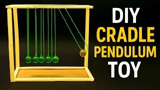 DIY How to Make a Cradle Pendulum Toy | Easy PopStick & Marble | School Science Project