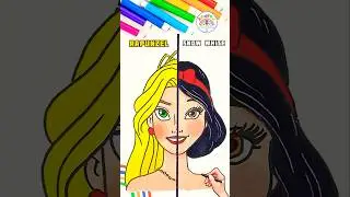 Disney Princesses | Rapunzel and Snow White Drawing 🌈👸🏼 #rapunzel #draw #shorts #disney