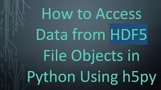 How to Access Data from HDF5 File Objects in Python Using h5py