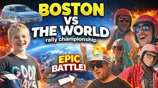 8 Year Old Takes On 5 Adults On The Rally Track Who Wins? BOSTON VS THE WORLD