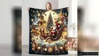 1pc Christmas Santa Sleigh Printed Blanket ,Sofa, bed, travel, lunch break, flannel blanket.