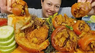 MUKBANG || BRAISED PORK LEG, FATTY BUTTER PORK CURRY, NAAN ,RICE & JARINGO SAAG MUKBANG ASMR 🔥
