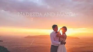 𝗡𝗔𝗗𝗘𝗭𝗗𝗔 𝗮𝗻𝗱 𝗠𝗔𝗫𝗬𝗠 | Santorini Wedding Movie, Andromeda Villa