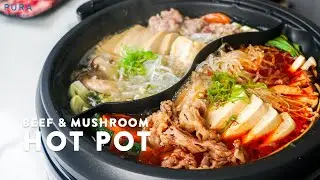 Resep Simple Hot Pot Kuah Daging Sapi Pedas & Kuah Jamur | Beef & Mushroom Hot Pot
