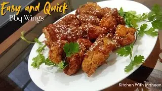 Bbq Chicken Wings Recipe By Kitchen With Maheen, Chicken Wings, Bbq honey Wings, Fried Chicken Wings