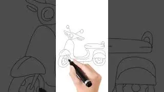 How to draw a Scooter very easy #scooter #kidsdrawing #beginners #arts #sketch #shorts #viral
