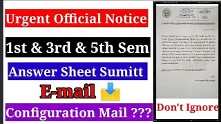 Urgent Notice 1st & 3rd & 5th Semester OBE Exam March Answer PDF  Submit Configuration Mail 📬???