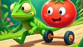 Chikoo Chameleon Aur Turbo Tomato Ka Crazy Jungle Race | Funny Cartoon Story for Kids