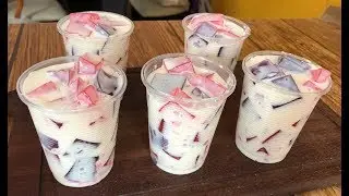 Gelatina con crema y lechera deliciosa y muy fácil