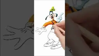 Goofy Cartoon Drawing #nooryoutubeart #kideasydraws #coloringshortsyoutube #ytdrawingviralshort