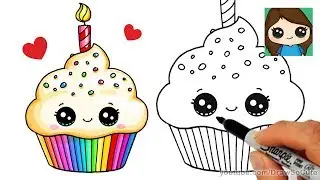 How to Draw a Birthday Cupcake Easy