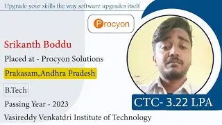 Congrat,Srikanth Boddu|Selected in Procyon Solutions|3.22LPA|B.tech,PoY 2023|Prakasam,Andhra Pradesh