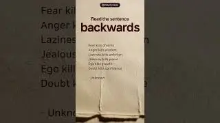 Read the sentence backwards #motivation #quotes #shorts #tricks #psychology