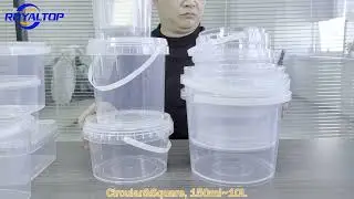 Food-grade PP plastic pails with airtight lids and handles for packaging various foods