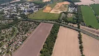 The former Martlesham Heath WW1 and WW2 Airfield from the air.