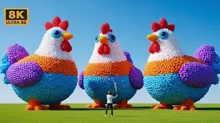 Real Football Kicks Melt a Blue Balloon Chicken | Funny Cinematic Surprise!