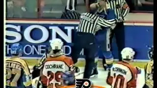 Feb 16, 1984 Dwight Schofield vs Ron Sutter St  Louis Blues vs Philadelphia Flyers