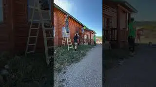 Preparing for winter #fyp #stain #cabin #painting #viral