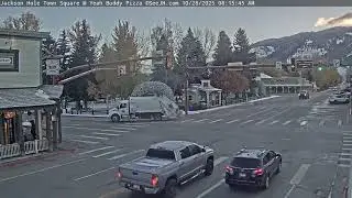 SeeJH.ai: Sunrise Timelapse at Jackson Hole Broadway Town Square - October 28, 2025