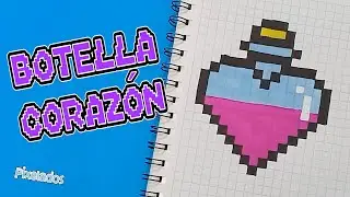 HOW TO DRAW A HEART-SHAPED BOTTLE IN PIXEL ART - PIXELATED