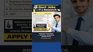 ICSSR Govt Jobs 2026 💻 Systems Analyst Post #ICSSR, #GovtJobs, #ITJobs, #ComputerScience,