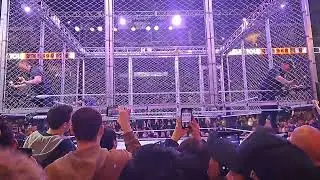 Steel Cage lowering at the WWE Live Holiday Tour Show in Bridgeport, Connecticut 