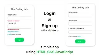 Login  and signup form in HTML | Login and signup JavaScript | Beginner level tutorial