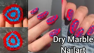 🎨 Easy Dry Marble Nail Art at Home 💅 | No Water, No Tools Needed! | DIY Nail Art Tutorial