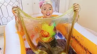 WHAT I DID WITH ALL MY RAINBOW CLEAR SLIME | NICOLE SKYES