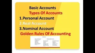 Accounting Basics Part 2 |Types Of Accounts (Personal, Real, And Nominal) Golden Rules Of Accounting