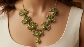 Classic Emerald Green Pearl Drop Necklace #Diy#shringar_kala 