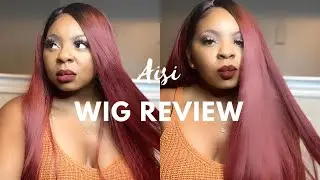 $20 AISI BEAUTY WIG REVIEW | LONG STRAIGHT BURGUNDY HAIR (HONEST REVIEW)