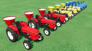 TRANSPORTING Mini Fiat TRACTORS to LIME Jobs ! MULTIPLE Work with Colors ! Tranport Trucks ! FS22