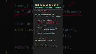 C++ Get Current Date in dd/mm/yyyy #cpp #cplusplus
